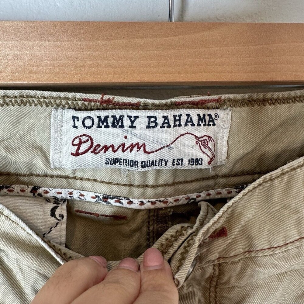 Tommy Bahama Pants Mens 38x30 (actual 38x27) Tan Chino Flat Front Slacks - Picture 5 of 12